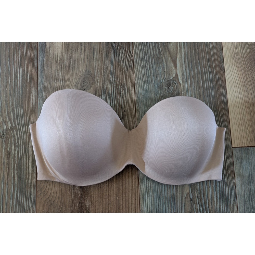 MAIDENFORM 36D NEUTRAL BEIGE LIGHTLY LINED STRAPLESS UNDERWIRE BRA